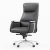 Front. Eureka Ergonomic - Leather Executive Ergonomic Office Chair with Lumbar Support & Bakc Support - Grey.