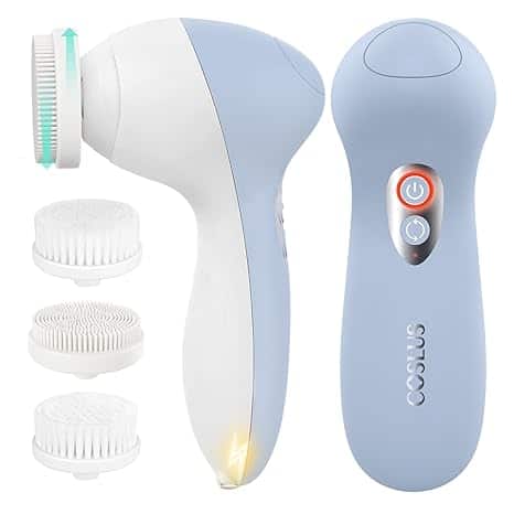Front. COSLUS - COSLUS FBX04 3-in-1 Face Brush: Bidirectional spin, blackhead removal & exfoliation. 3 speeds, rechargeable, waterproof..