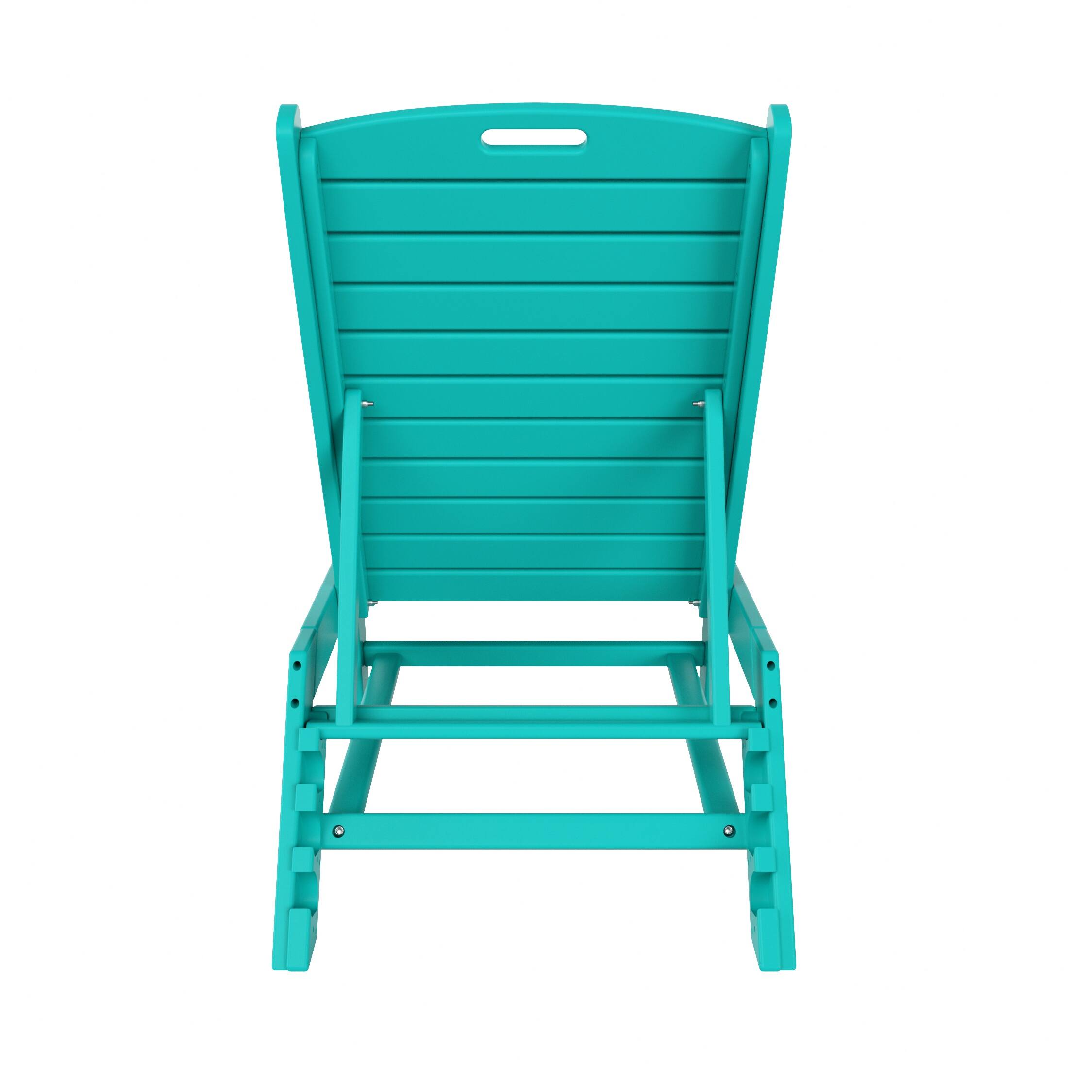 Alt View 2. WestinTrends - WestinTrends Malibu Poly Reclining Outdoor Patio Chaise Lounge Chair Adjustable - Turquoise.