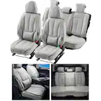 Front. VEVOR - Seat Covers, Universal Car Seat Covers Full Set Seats, Front and Rear Seat, 13pcs Faux Leather Seat Cover, Full Enclosed - Gray.