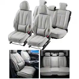 VEVOR - Seat Covers, Universal Car Seat Covers Full Set Seats, Front and Rear Seat, 13pcs Faux Leather Seat Cover, Full Enclosed - Gray