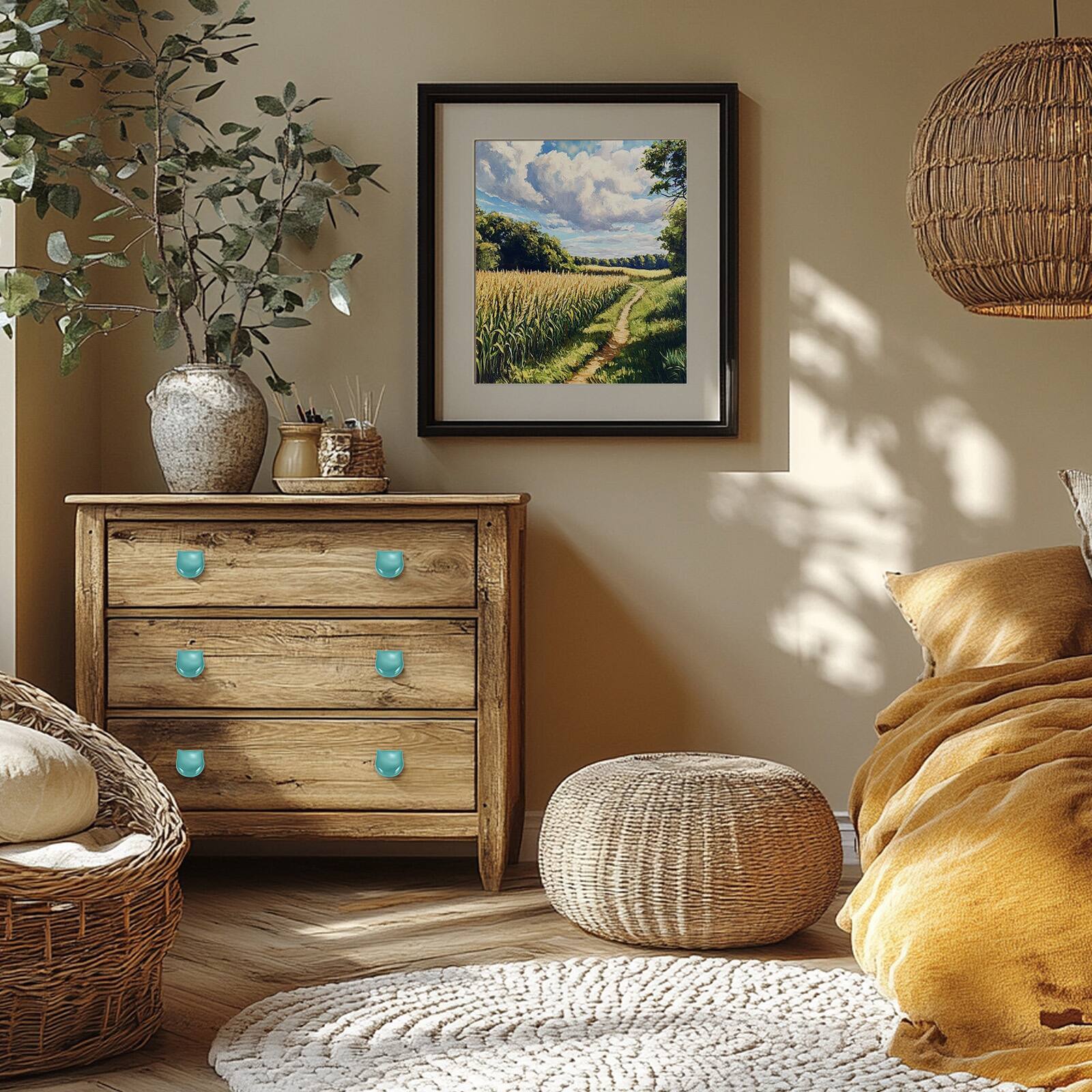 Alt View 5. Unique Bargains - 4pcs Cat Shape Ceramic Cabinet Knobs, Decorative Drawer Pulls w/ Screws for Closets - Yellow.