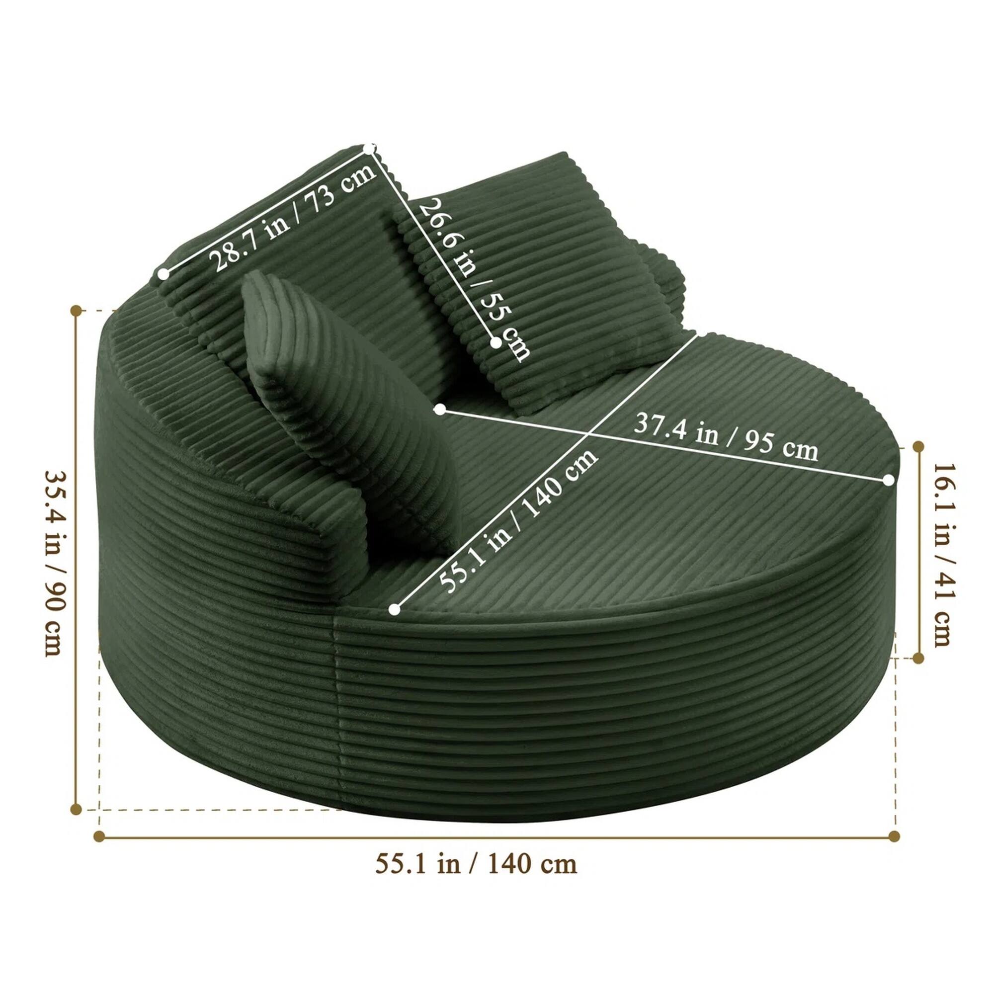- 28.7 in / 73 cm
- 26.6 in / 67.5 cm
- 35.4 in / 90 cm
- 37.4 in / 95 cm
- 55.1 in / 140 cm
- 16.1 in / 41 cm