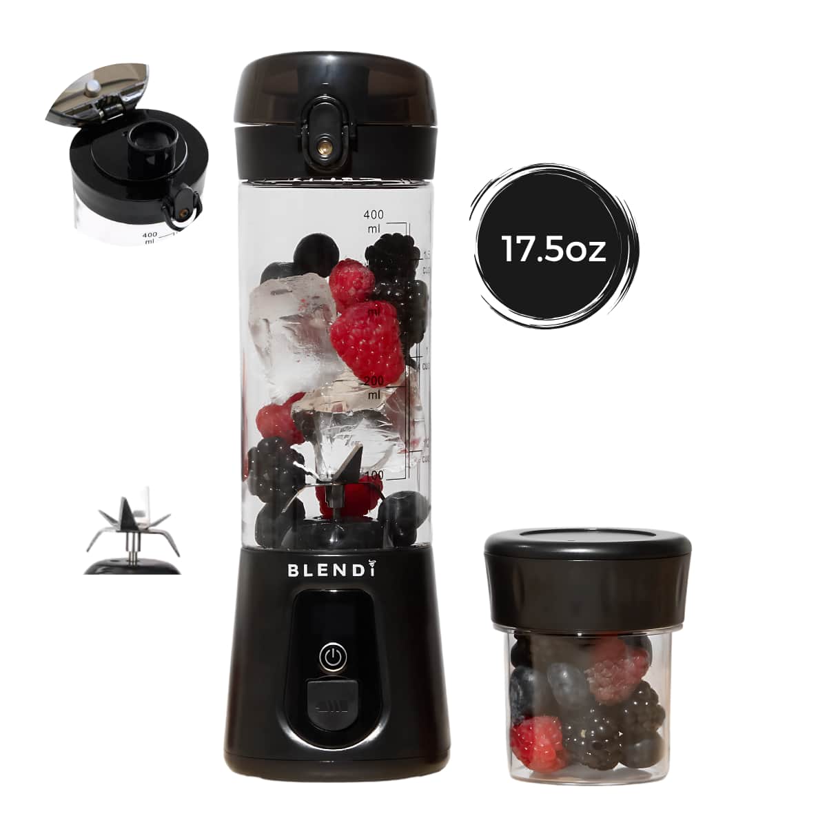 BLENDi - Pro+ 120W 17‑oz Portable Personal Blender for Smoothies & Ice Crushing - Black