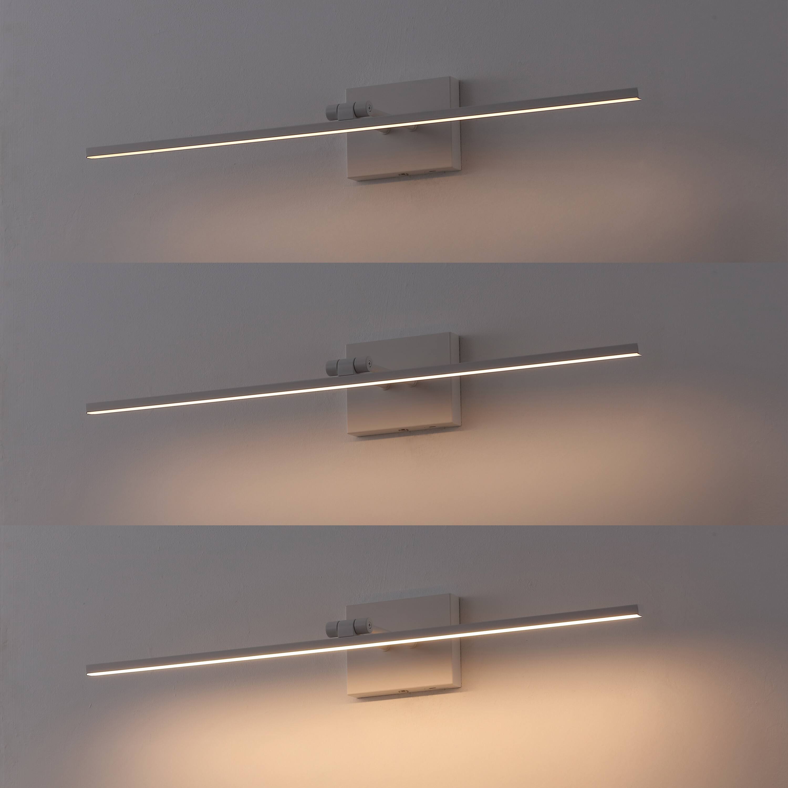 Alt View 6. Jonathan Y - Santino 28" Modern Minimalist Swivel Integrated Dimmable LED Rechargeable Picture Light with Touch Sensor, White - White.
