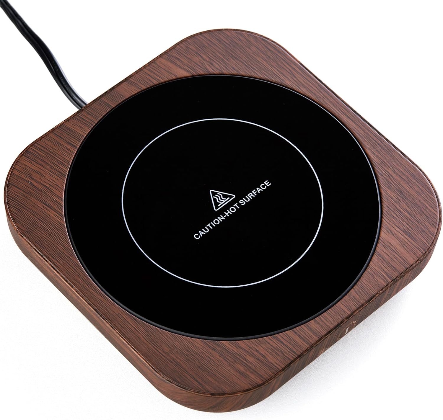 Schertz - Coffee Mug Warmer – 3 Temp Settings, Auto Shutoff, Wood Grain, Glass - Brown