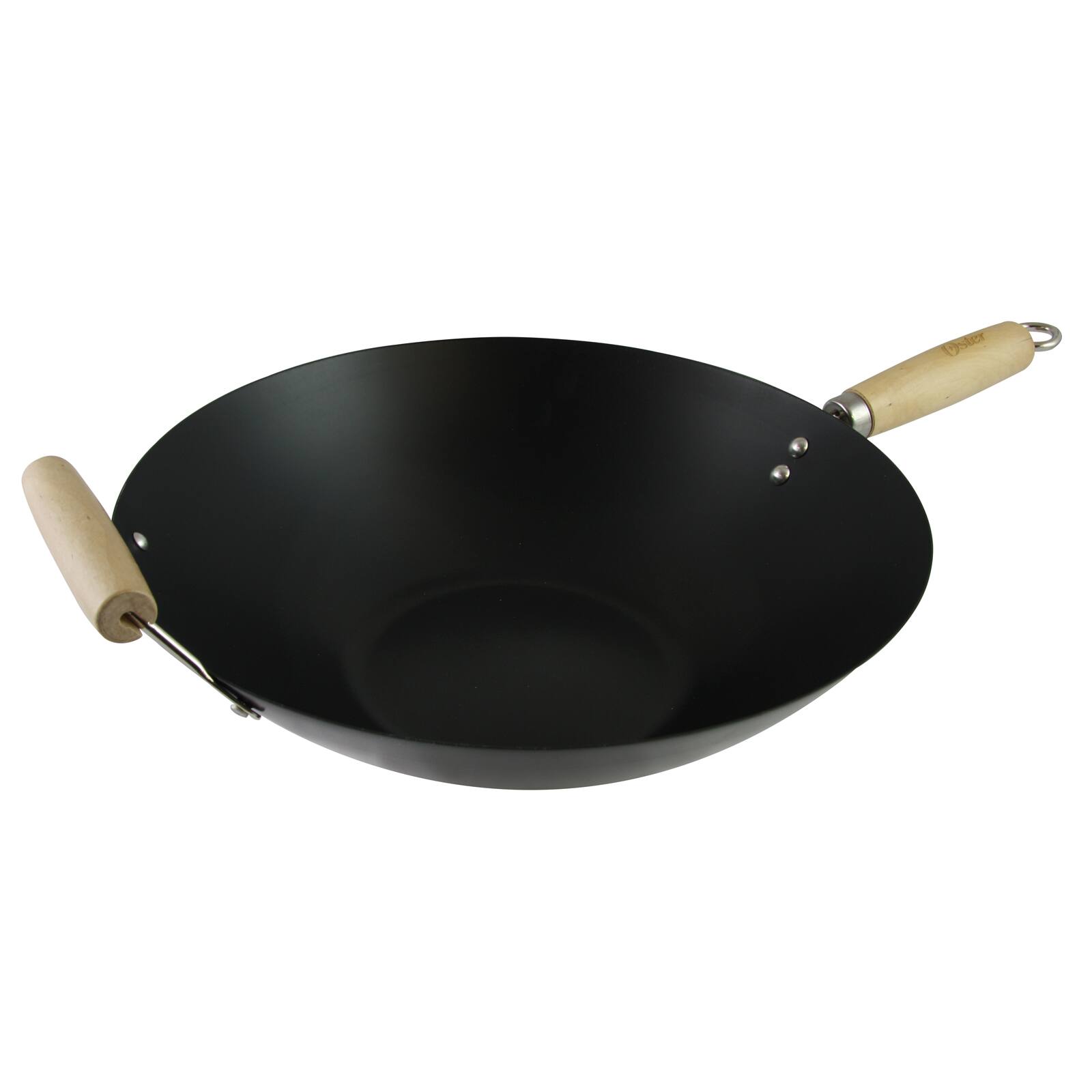 Front. Oster - Oster Findley 13.7 in. Carbon Steel Wok - Black.