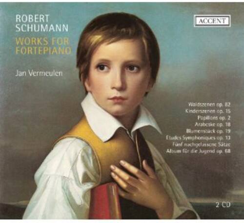 ROBERT SCHUMANN  
WORKS FOR FORTÉPIANO  

Jan Vermeulen  

Waldszenen op. 82  
Kinderszenen op. 15  
Papillons op. 2  
Arabeske op. 18  
Blumenstück op. 19  
Etudes Symphoniques op. 13  
Fünf nachgelassene Stücke  
Album für die Jugend op. 68  

2 CD  

ACCENT