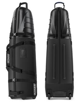 MAGICAL RUBS - Foldable Semi-Hard Golf Travel Bag w/ ABS Top, 1680D Oxford, Wheels - Black