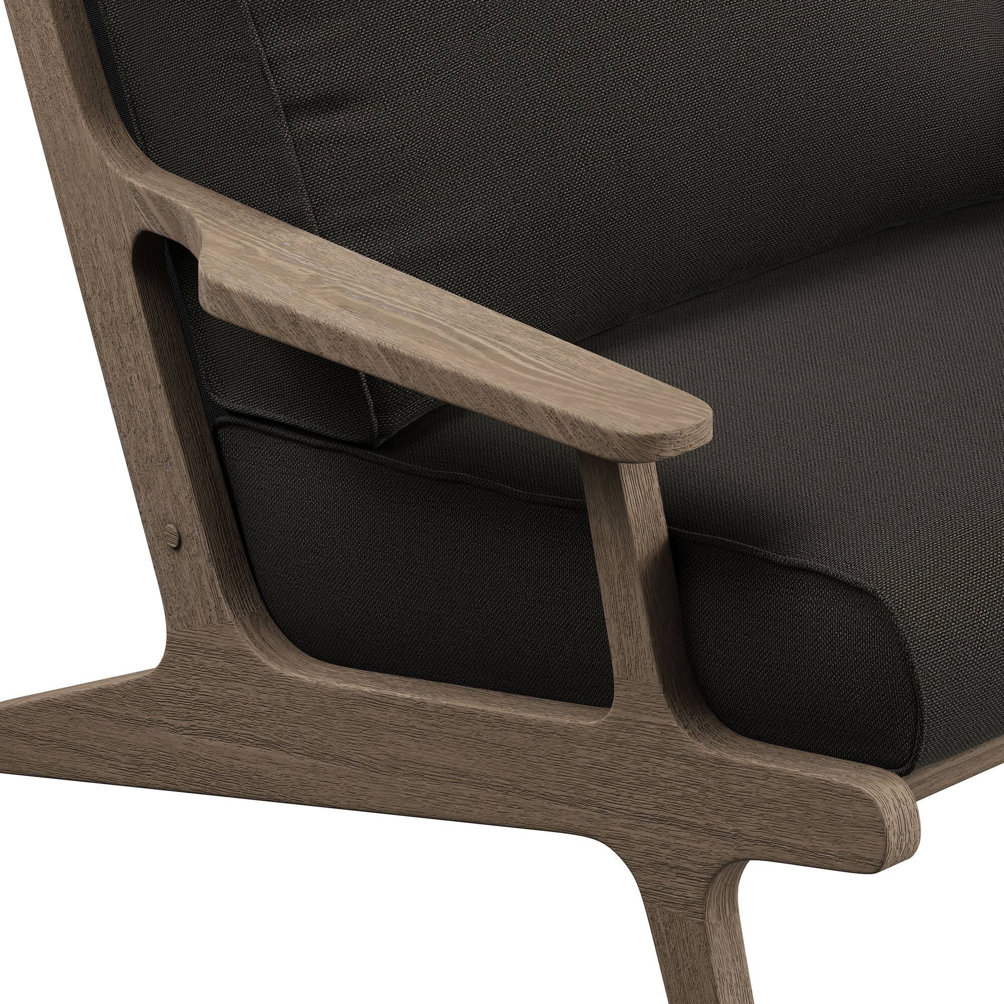 Alt View 5. Modway - Saratoga Outdoor Teak Wood Armchair by Modway - Weathered Gray Flint.