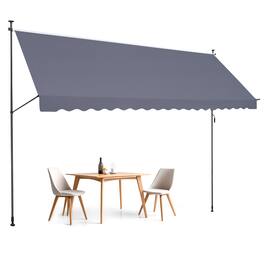 VEVOR - 178 x 47" Patio Awning Retractable,Awning Sunshade Shelter with Manual Crank Handle, Outdoor Patio Canopy Sunsetter Deck - Gray