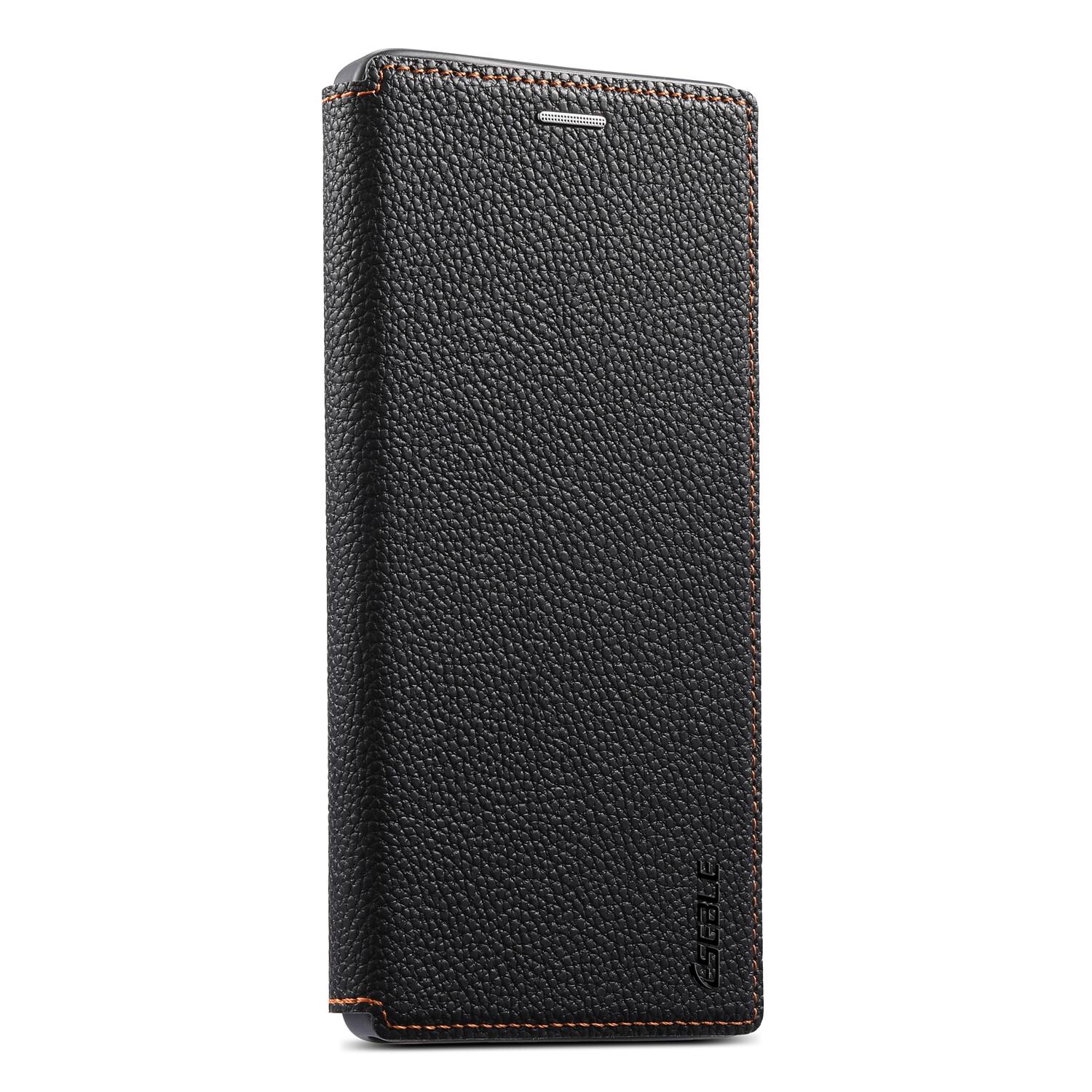 Alt View 1. Dteck - Ultra-Thin Faux Leather Card Slot Case for Samsung Galaxy S25 Ultra,Wireless Charging,Flip Card Pocket Phone Cover - Black.
