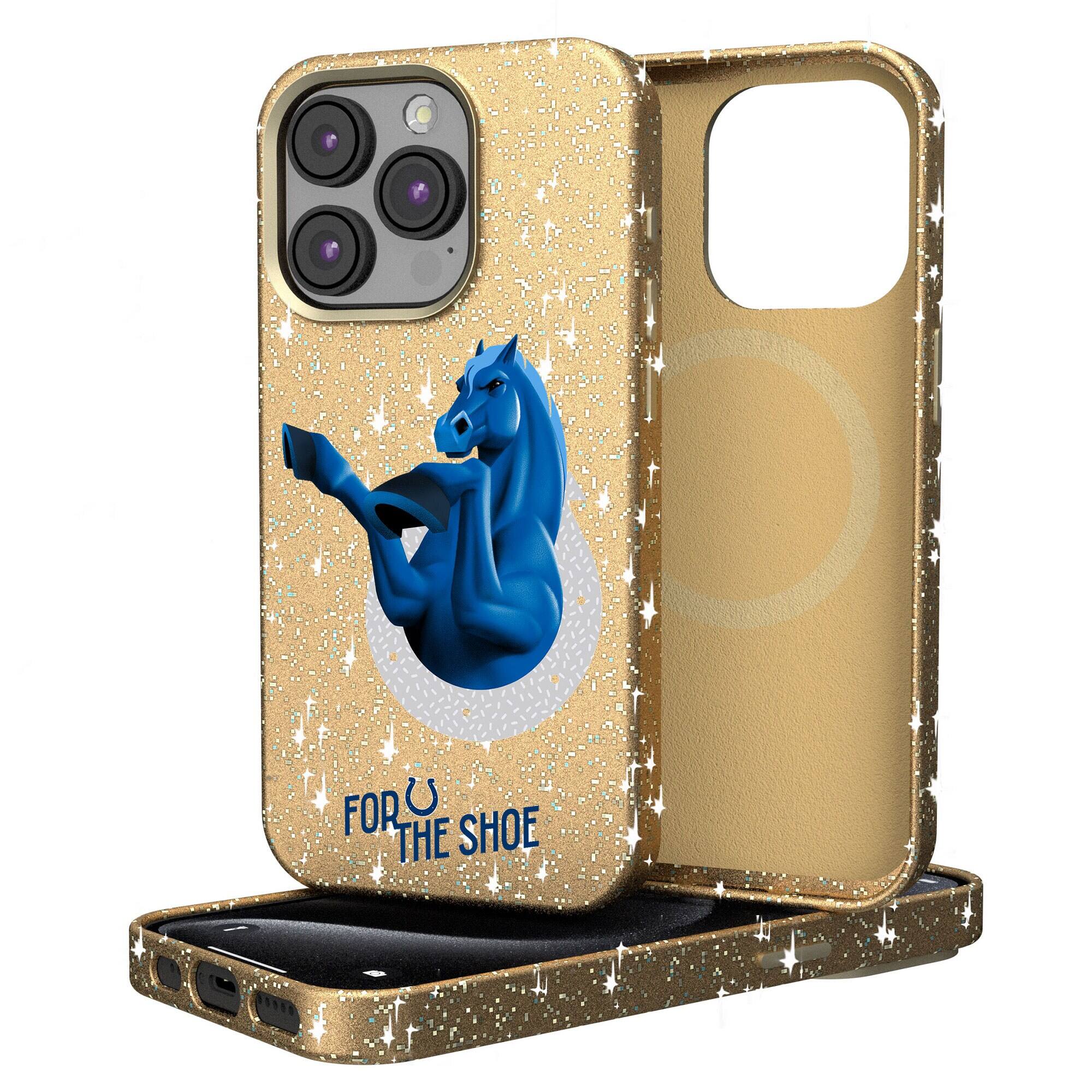 Keyscaper - NFL - Indianapolis Colts 2024 Illustrated Limited Edition Bling iPhone Case - 14 - Gold