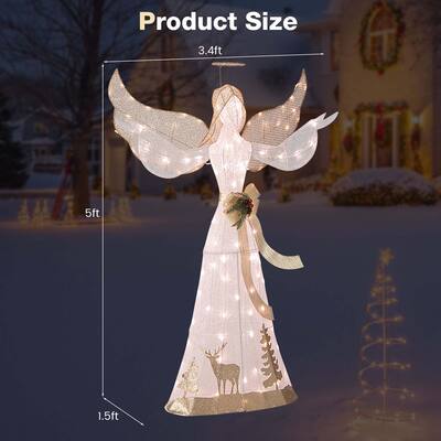 Festive Productions – Decorazione Per Albero Angelo Astratto Glitterato Con Perline – 18x30 Cm