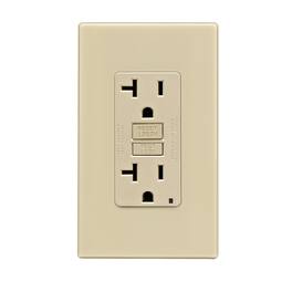 Leviton - 20 amps 125 V GFCI Outlet 5-20R 1 pk - Ivory