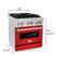 Alt View 15. ZLINE - Professional 4 Cu. Ft. Freestanding Dual Fuel Convection Range - Matte Red.