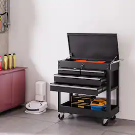 Acekool - 4-Drawer Rolling Tool Cart, with Locking Drawers