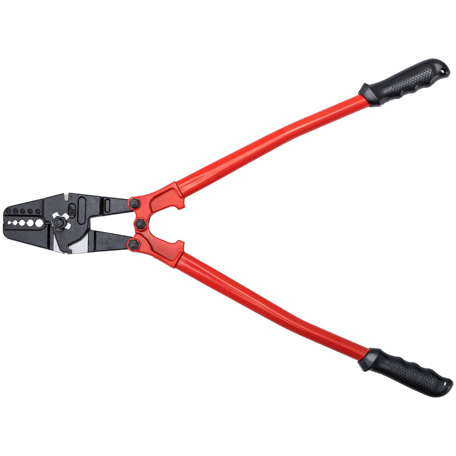 Alt View 5. VEVOR - 24" Hand Swager Cable Wire Rope Cutter Swage 1/16" 3/32" 1/8" 5/32" 3/16" Aluminum Sleeves Copper - Black + red.