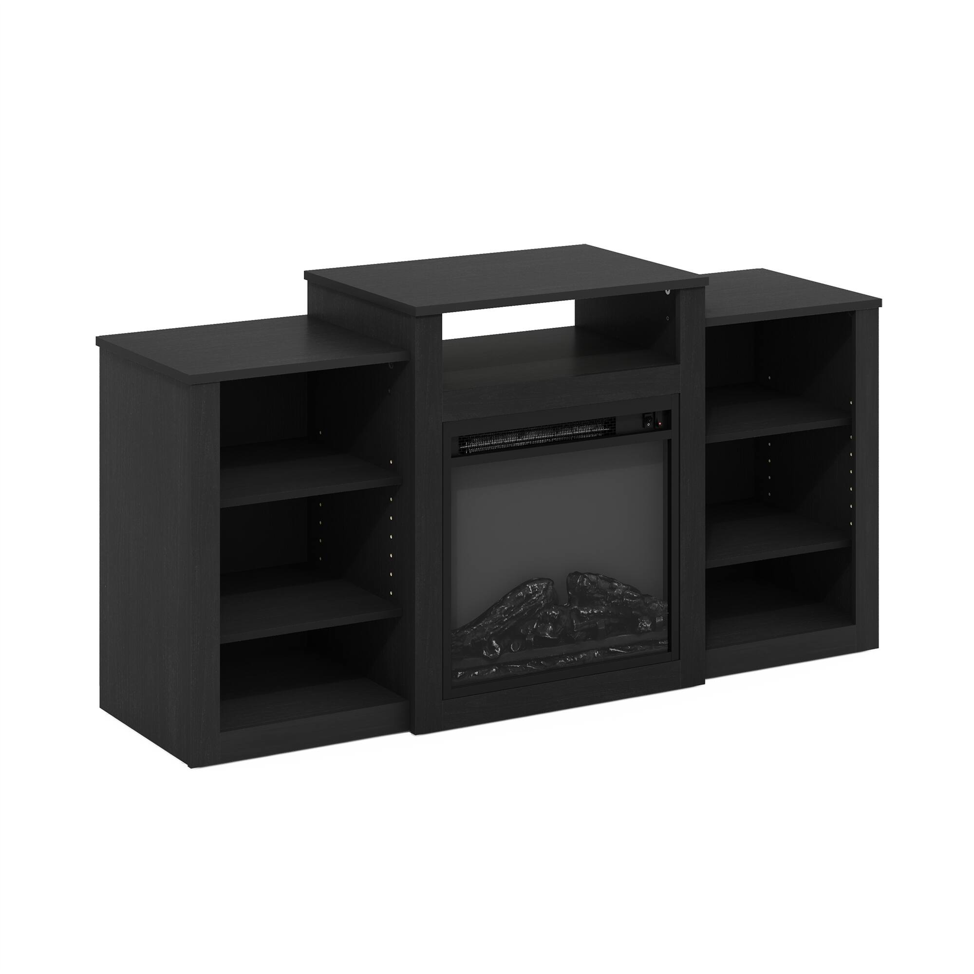 Alt View 6. Furinno - JENSEN TV Stand, Entertainment Center, TV Console for TV up to 55 Inch with Fireplace, for Living Room, Bedroom - Dark Americano.