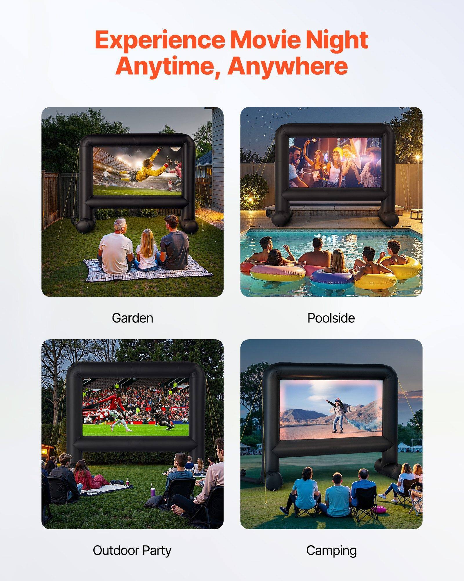Experience Movie Night Anytime, Anywhere

Garden

Poolsid

Outdoor Party

Camping