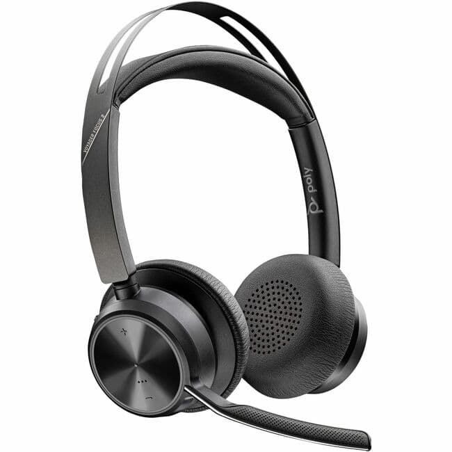 HP - Poly Voyager Focus 2 USB-C-C Headset + USB-C/A Adapter - Google Assistant, Siri - Stereo - USB Type C - Wired/Wireless - Black