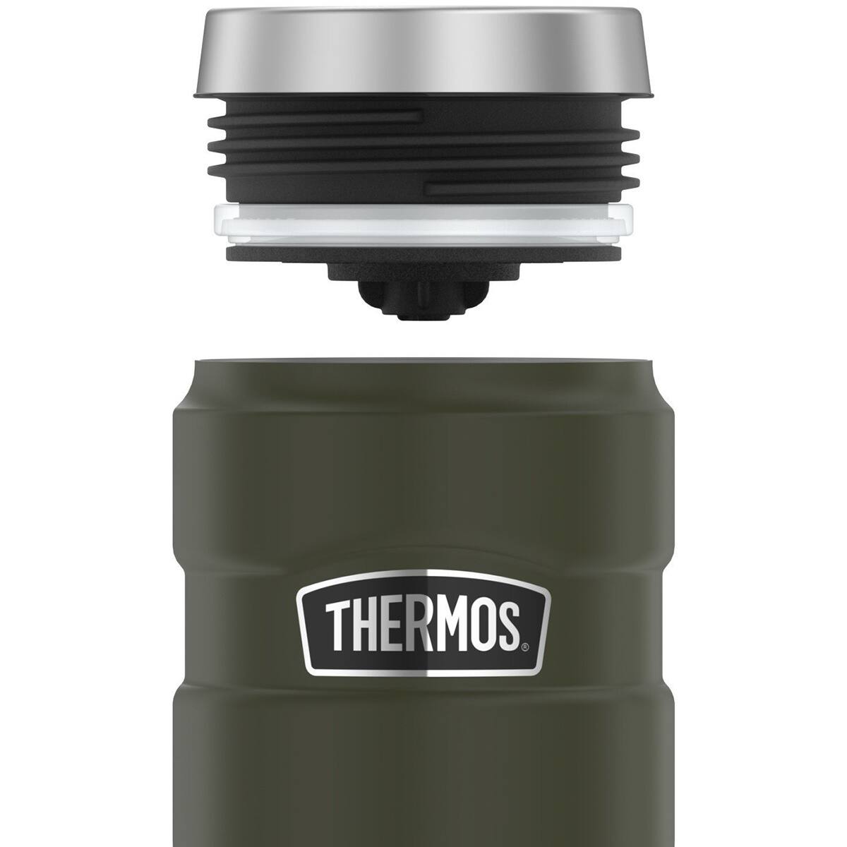 Alt View 3. Thermos - 16-Ounce Stainless King Vacuum-Insulated Stainless Steel Travel Tumbler - Pine Green.