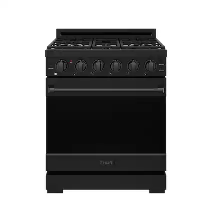 Front. Thor Kitchen - Gordon Ramsay Series by Thor Kitchen 4.55 Cu. Ft Freestanding Liquid Propane Gas Range - Black.