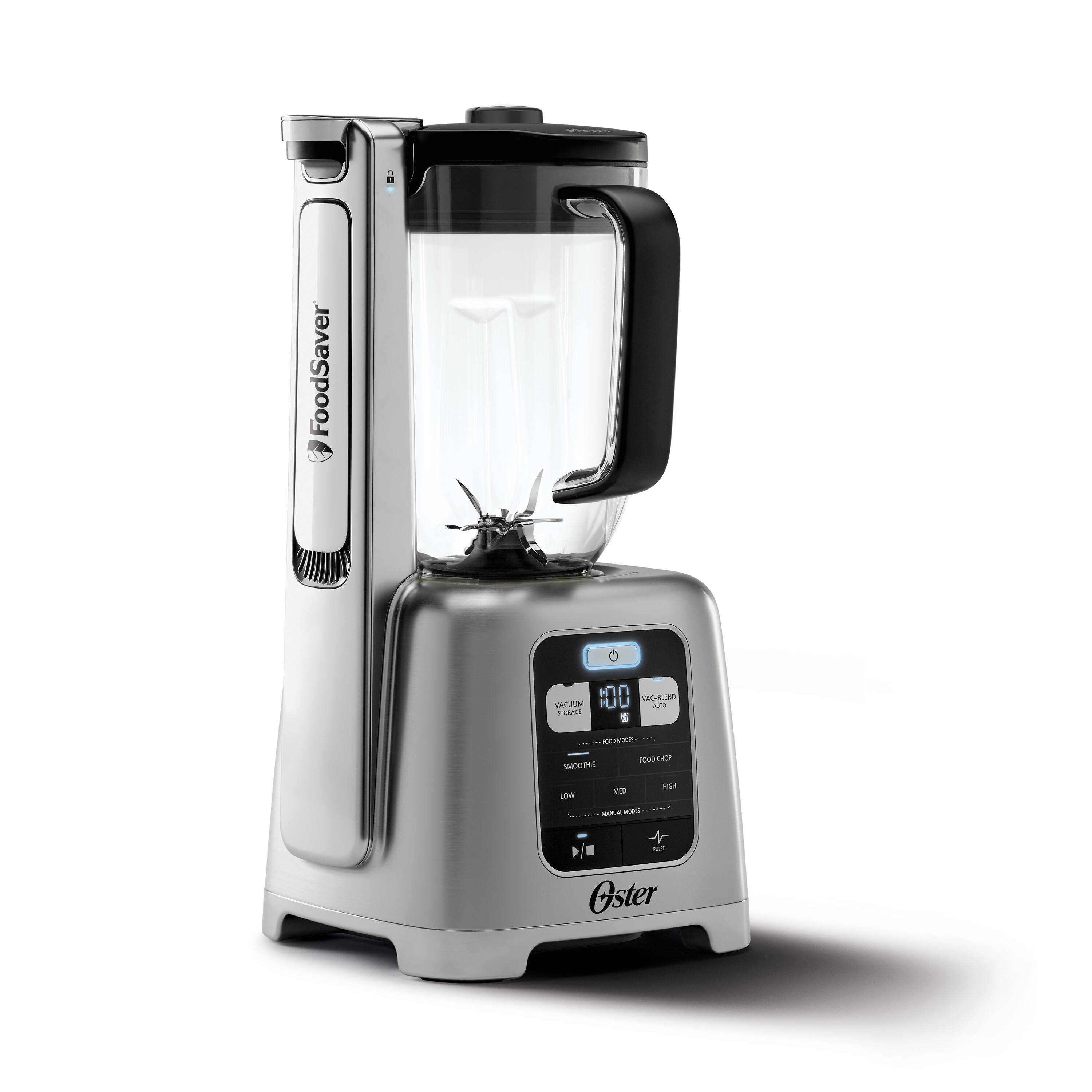 Front. Oster - Oster Blender with Vacuum Technology - Brushed Nickel.