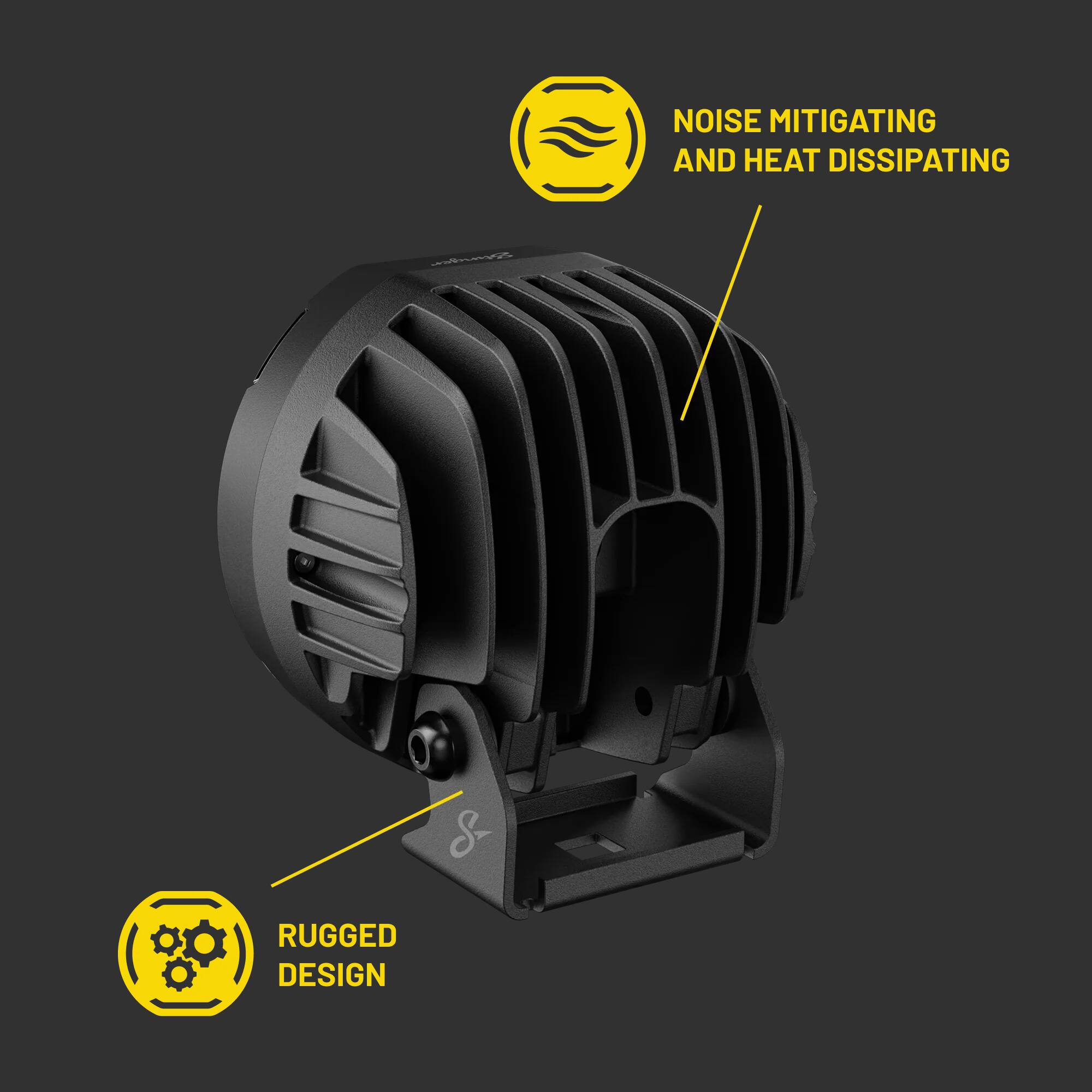 NOISE MITIGATING AND HEAT DISSIPATING  
RUGGED DESIGN