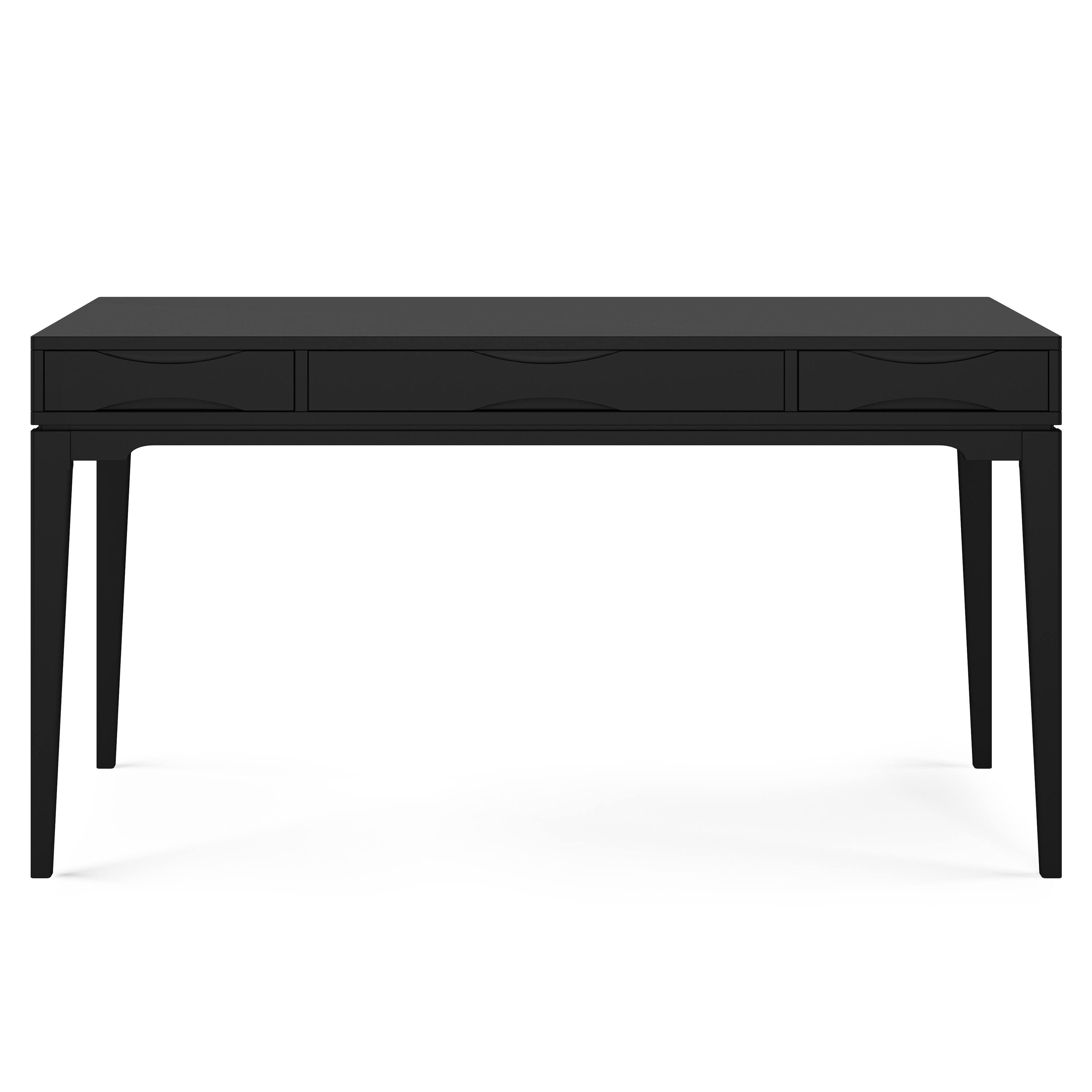 Left. Simpli Home - Harper SOLID HARDWOOD Mid Century Modern 60 inch Wide Desk in Black - Black.