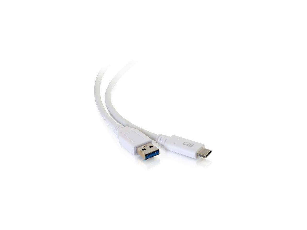Alt View 3. Cables to Go - C2G 28835 C2G 3FT USB 3.0 USB TYPE C TO USB A USB CABLE WHITE M/M.