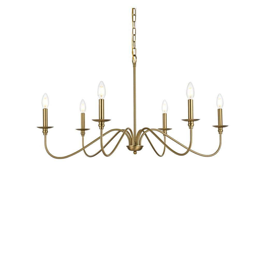 Angle. Living District - Rohan 36 inch chandelier in Satin Gold - Satin Gold.