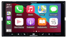 9:41 LTE 1LPINE 280 A 280 8 Phone Music Maps Messages TUE 15 Now Playing Podcasts Audiobooks Calendar + Siriusxm READY