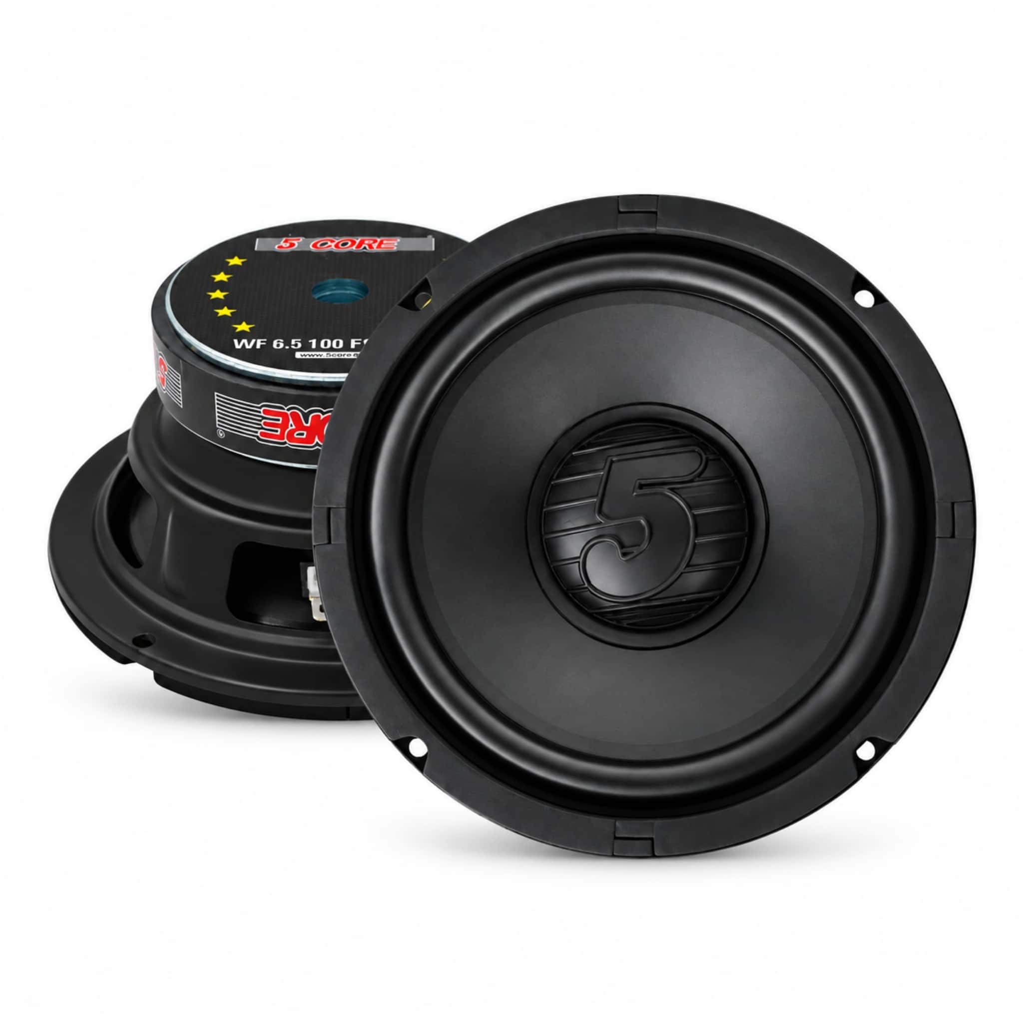 5 CORE - 6.5 Inch Subwoofer 500W Car Audio Woofer 4 Ohm Impedance Replacement Deep Bass Loud Speaker - Black
