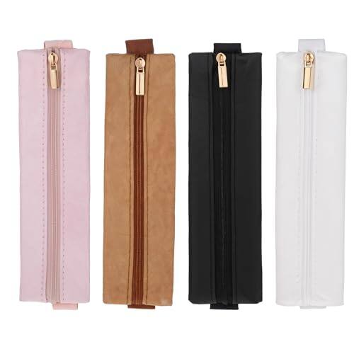 Front. Vulpecula Spade - 4PCS Elastic Pen Holder for Notebook, 4 Colors PU Leather Adjustable Pen Sleeve Pouch Journal Pencil Holder Pen Loop.