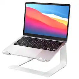 HongFei - GleYo Laptop Stand for Desk Detachable Aluminum Computer Riser Portable Metal Notebook Stand for 10-16" Laptops - Silver