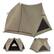 Front. Costway - Pop-up Camping Tent for 4/5/6 People with Rainfly Skylight 3 Doors 3 Windows - Olive Green.