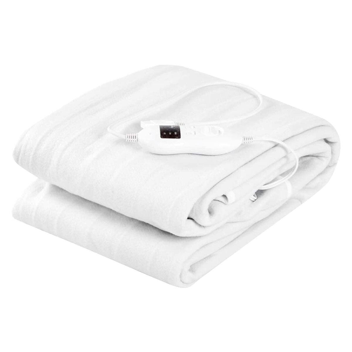 Back. Sugift - Safe Electric Heated Mattress Pad with 4 Size 8 Temperature 10-Hour Timer-Full Size - White.