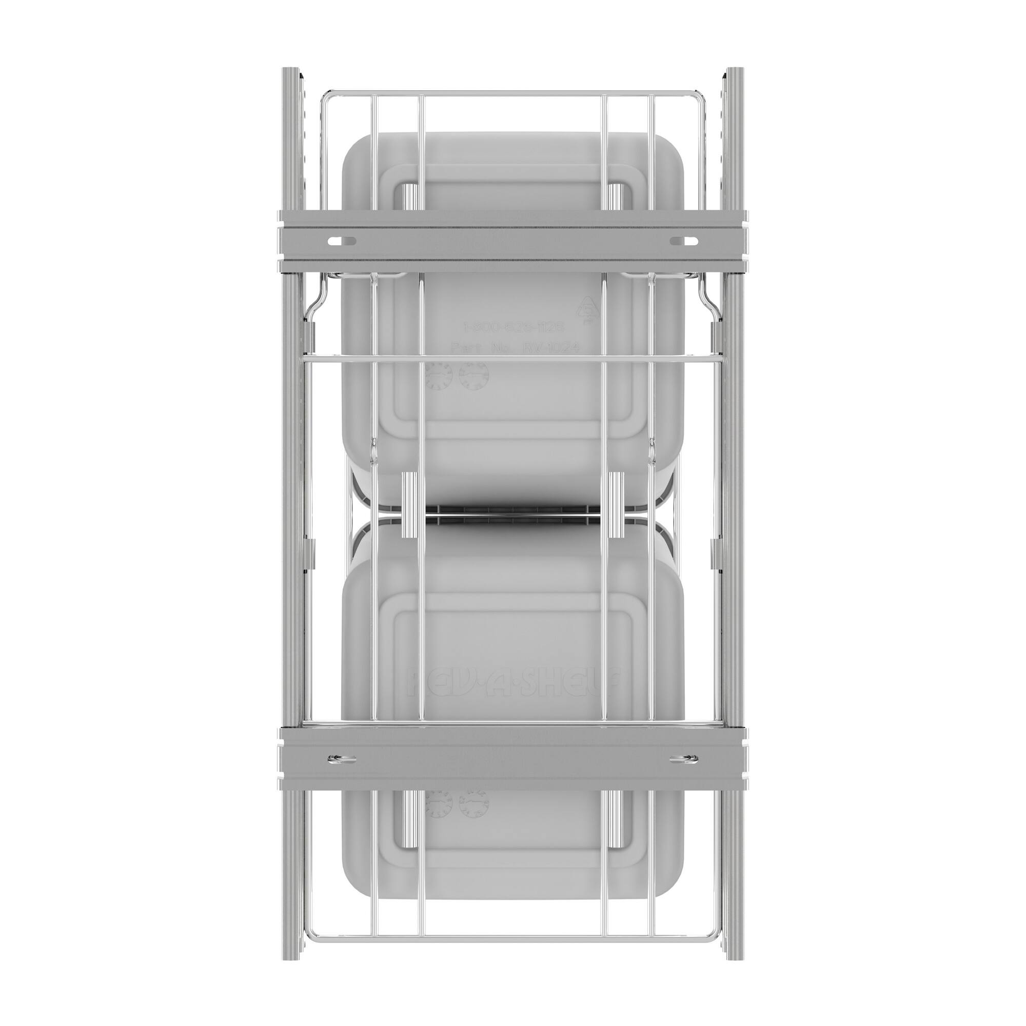 Alt View 7. Rev-A-Shelf - Rev-A-Shelf Double Pullout Trash Cans 27 qt. for Kitchen, White, RV-15KD-11C S - White.