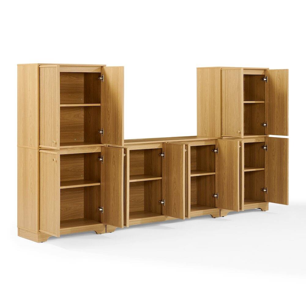 Alt View 3. Crosley Furniture - Naomi 3-Piece Entertainment Center - Sideboard & 2 Pantries - Brown.