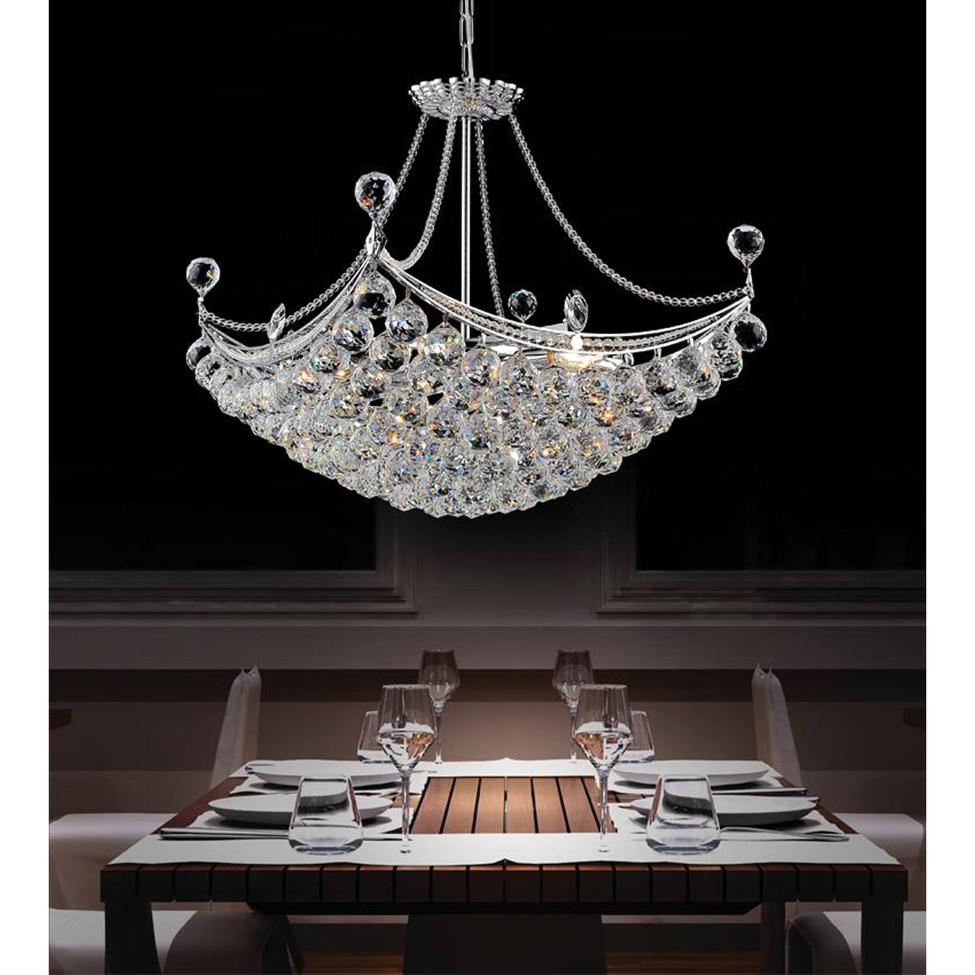 Alt View 2. CWI Lighting - Jasmine 8 Light Down Chandelier With Chrome Finish - Chrome.
