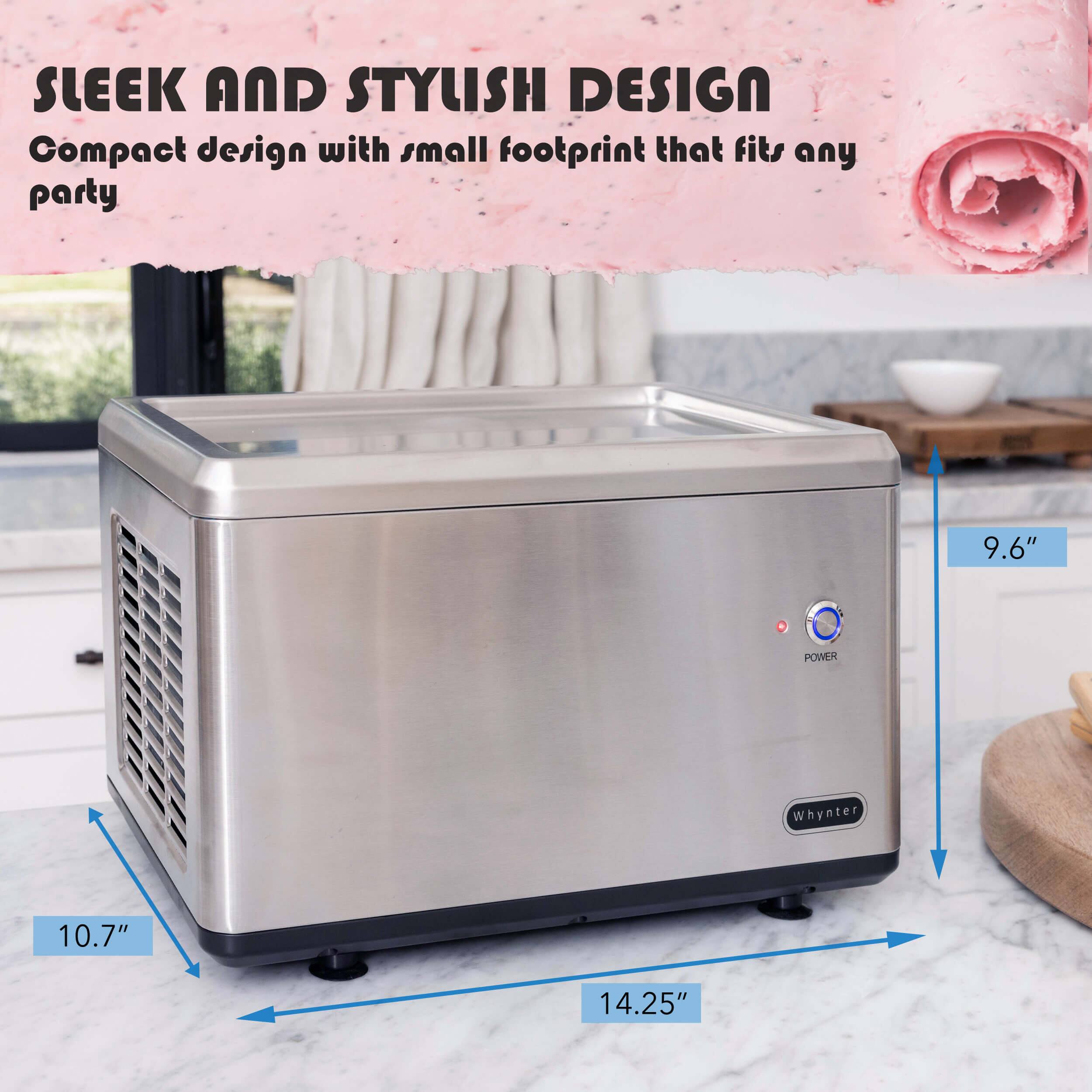 SLEEK AND STYLISH DESIGN  
Compact design with small footprint that fits any party  

9.6"  
10.7"  
14.25"  

POWER  
Whynter
