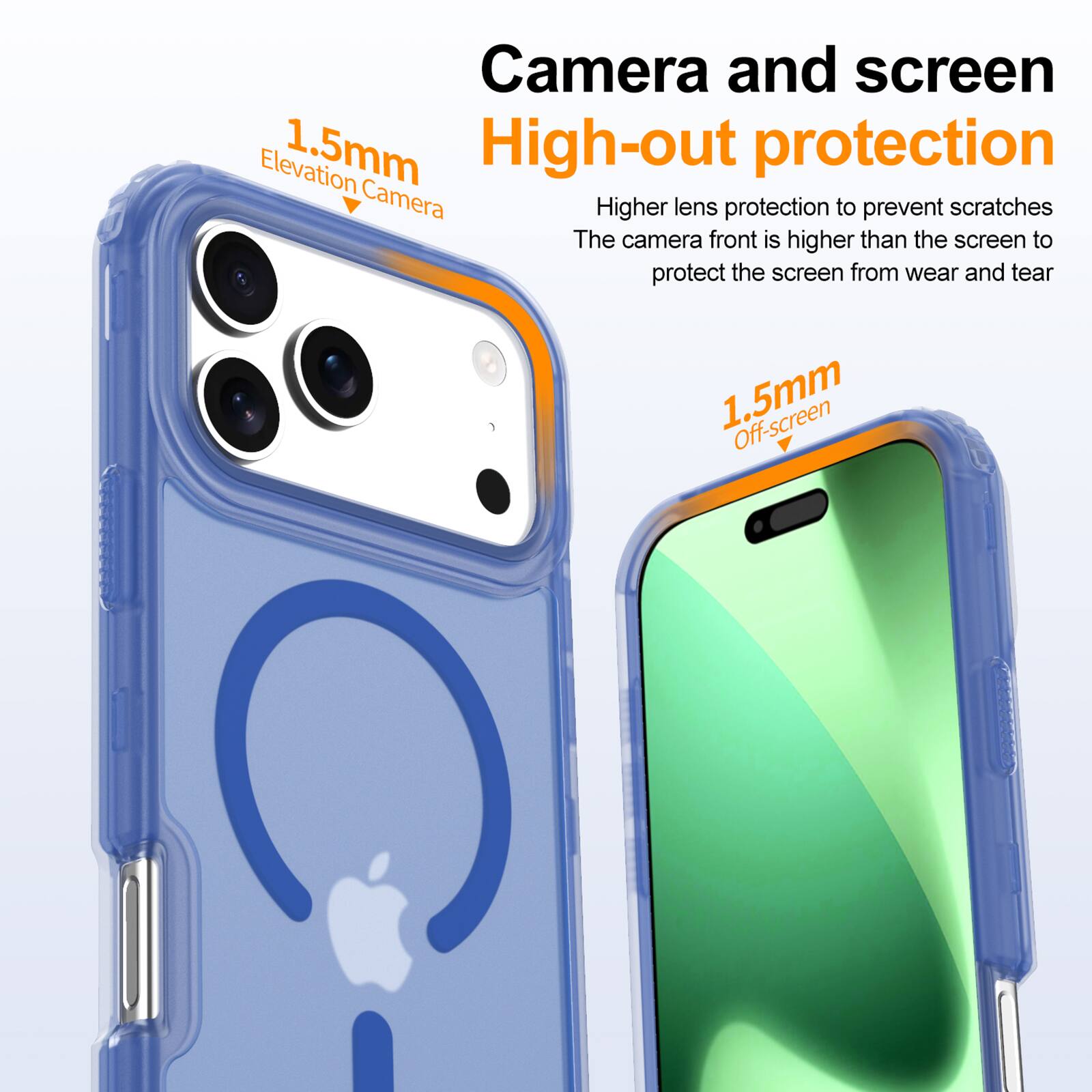 Camera and screen High-out protection

1.5mm Elevation Camera

Higher lens protection to prevent scratches
The camera front is higher than the screen to protect the screen from wear and tear

1.5mm Off-screen