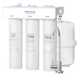 Waterdrop - T3-T Remineralization Reverse Osmosis System, 220 GPD Faster Flow, No Power Needed, Under-Sink RO Water Filter - White