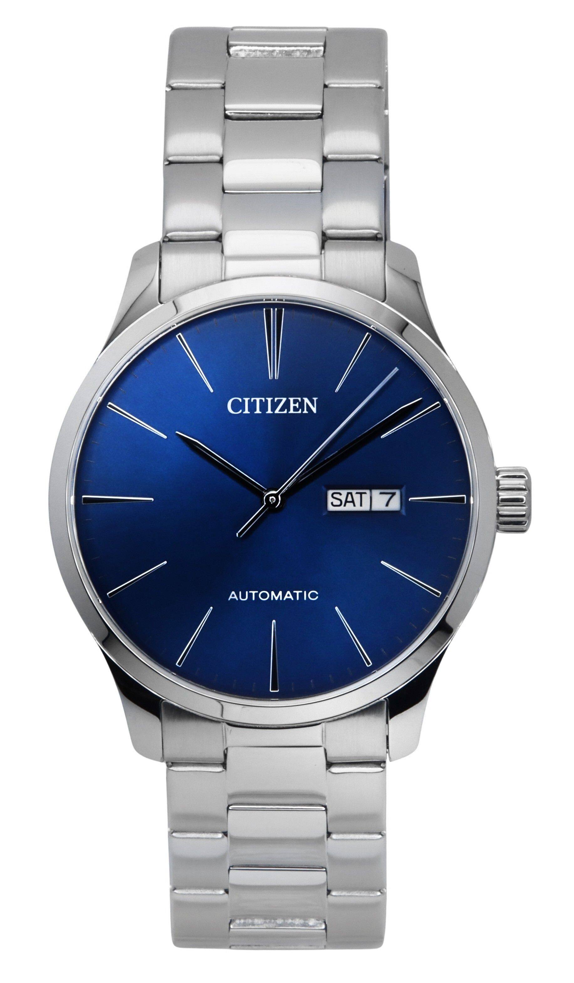 Citizen - Stainless Steel Automatic NH8350-83L Men's Watch - Silver, Blue