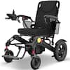 Front. KERDOM - 2 in 1 Electric/Manual Wheelchair with Led Light + 1 Extra Removable Lithium Battery, Adjustable Back, 68lbs Foldable - Black.
