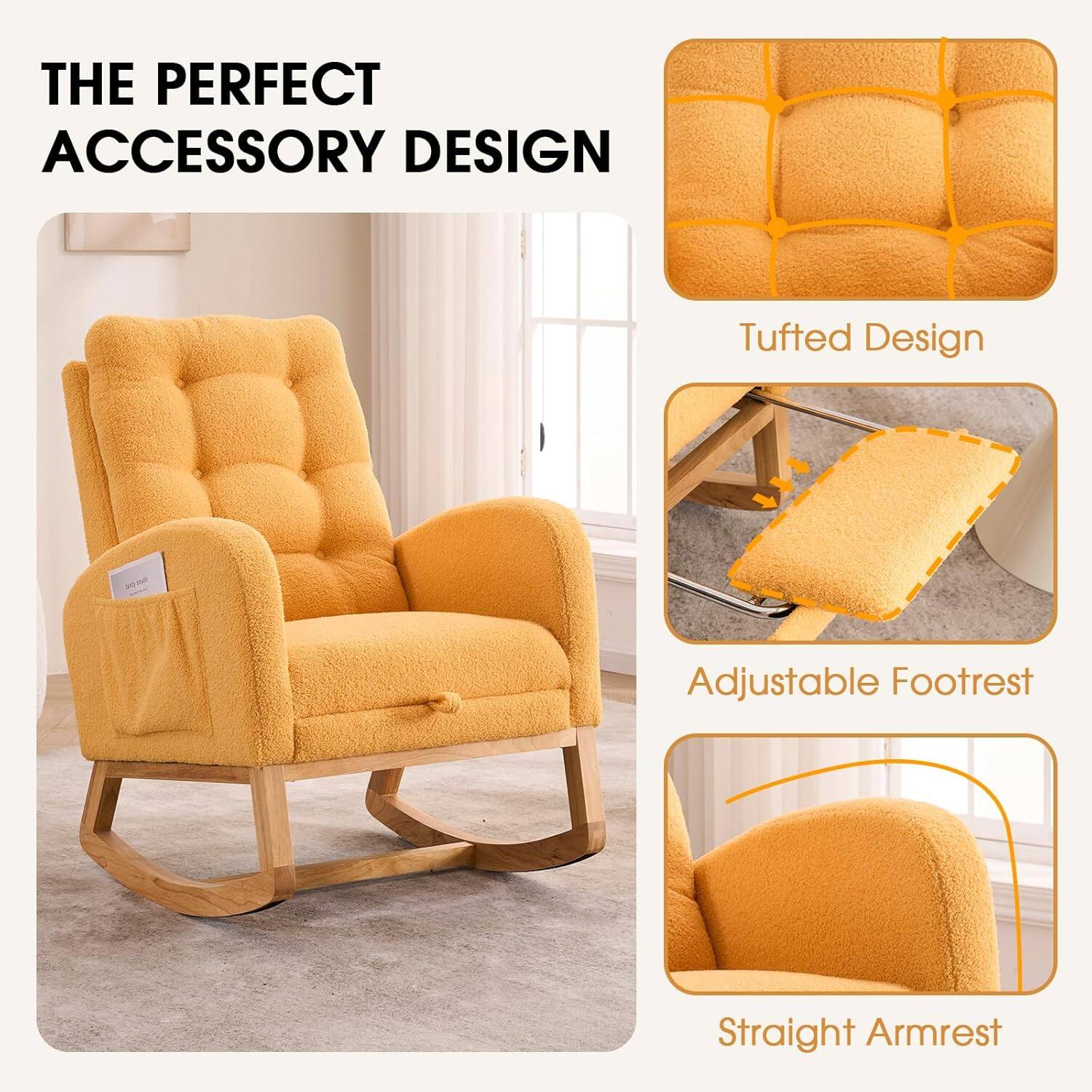 THE PERFECT ACCESSORY DESIGN

- Tufted Design
- Adjustable Footrest
- Straight Armrest