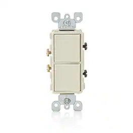 Leviton - Decora 15 amps Single Pole Combination AC Quiet Switch 1 pk - Light Almond