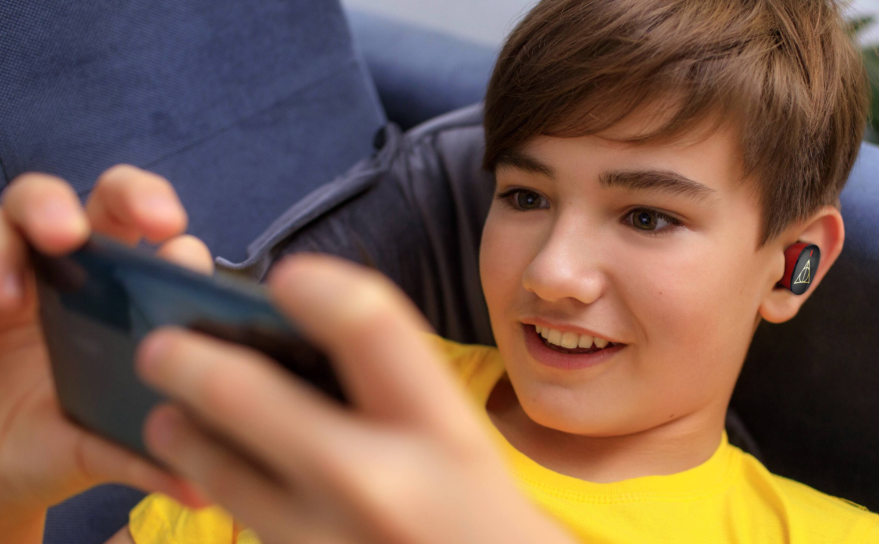 Alt View 1. eKids - eKids Harry Potter Wireless Earbuds for Kids, Bluetooth Earbuds with Charging Case - Black.