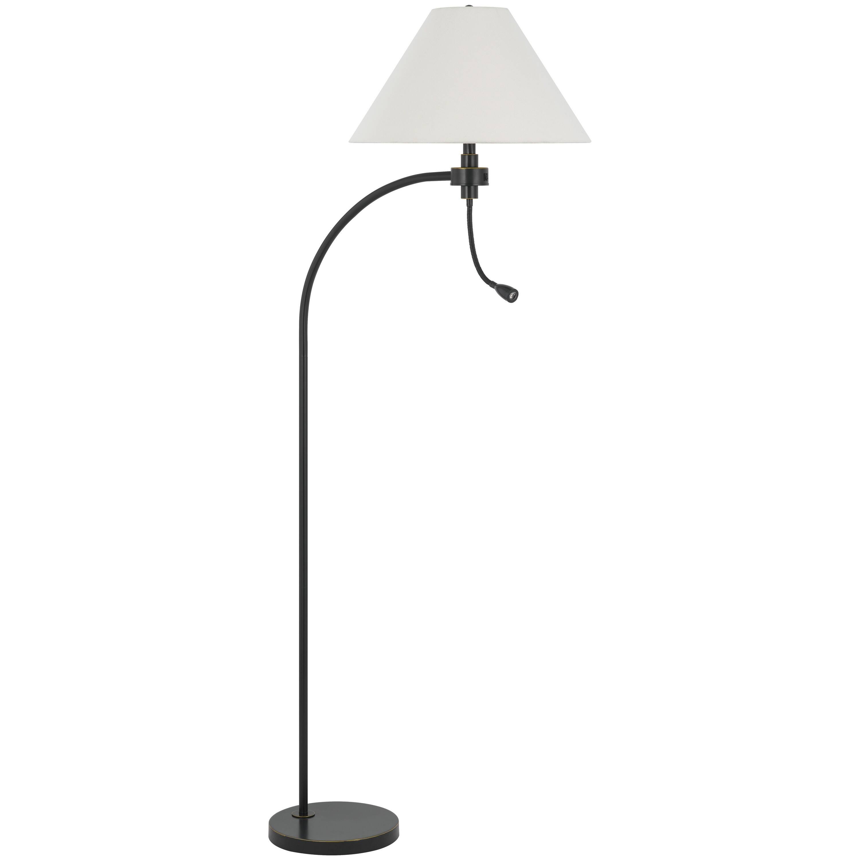 Front. Manhattan Lane - Ashy 68 Inch Floor Lamp, Gooseneck LED, Shade, Arc Pole.